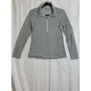 Columbia Women's Gray Geometric Print Quarter Zip Fleece Pullover XS